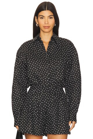 AEXAE Linen Woven Shirt in Polka Dot from Revolve.com | Revolve Clothing (Global)