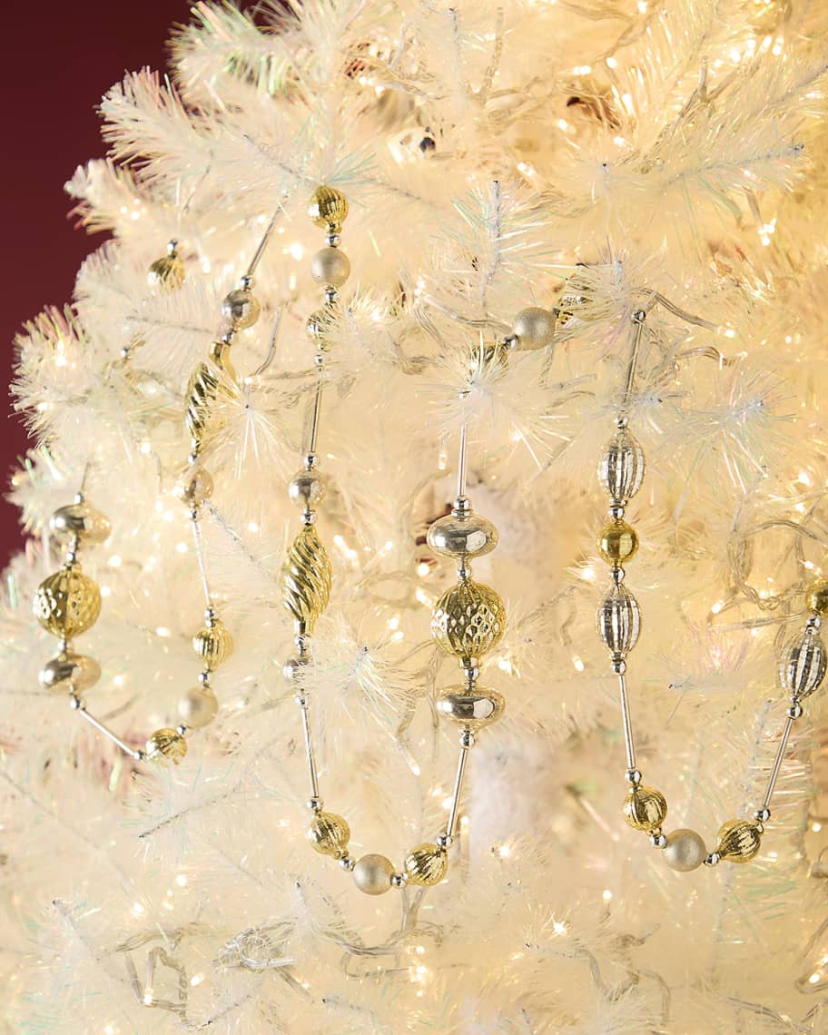 Neiman Marcus Gold and Silver Glass Ornament Holiday Garland, 72" | Neiman Marcus