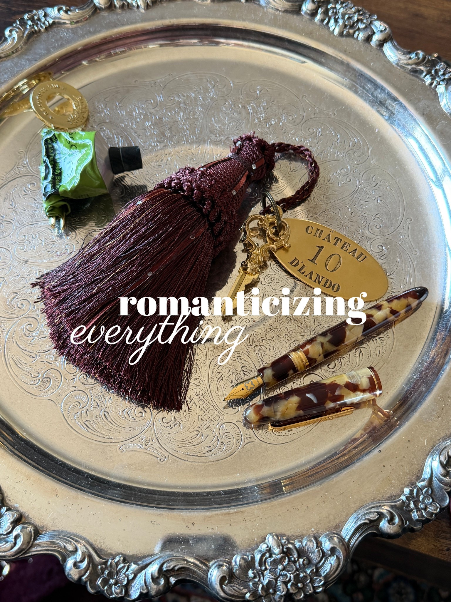 romanticizing my home with a gorgeous castle key !! i made this custom with a greenwich locksmith key , a key tassel , and a custom stamped brass key tag

#LTKHome