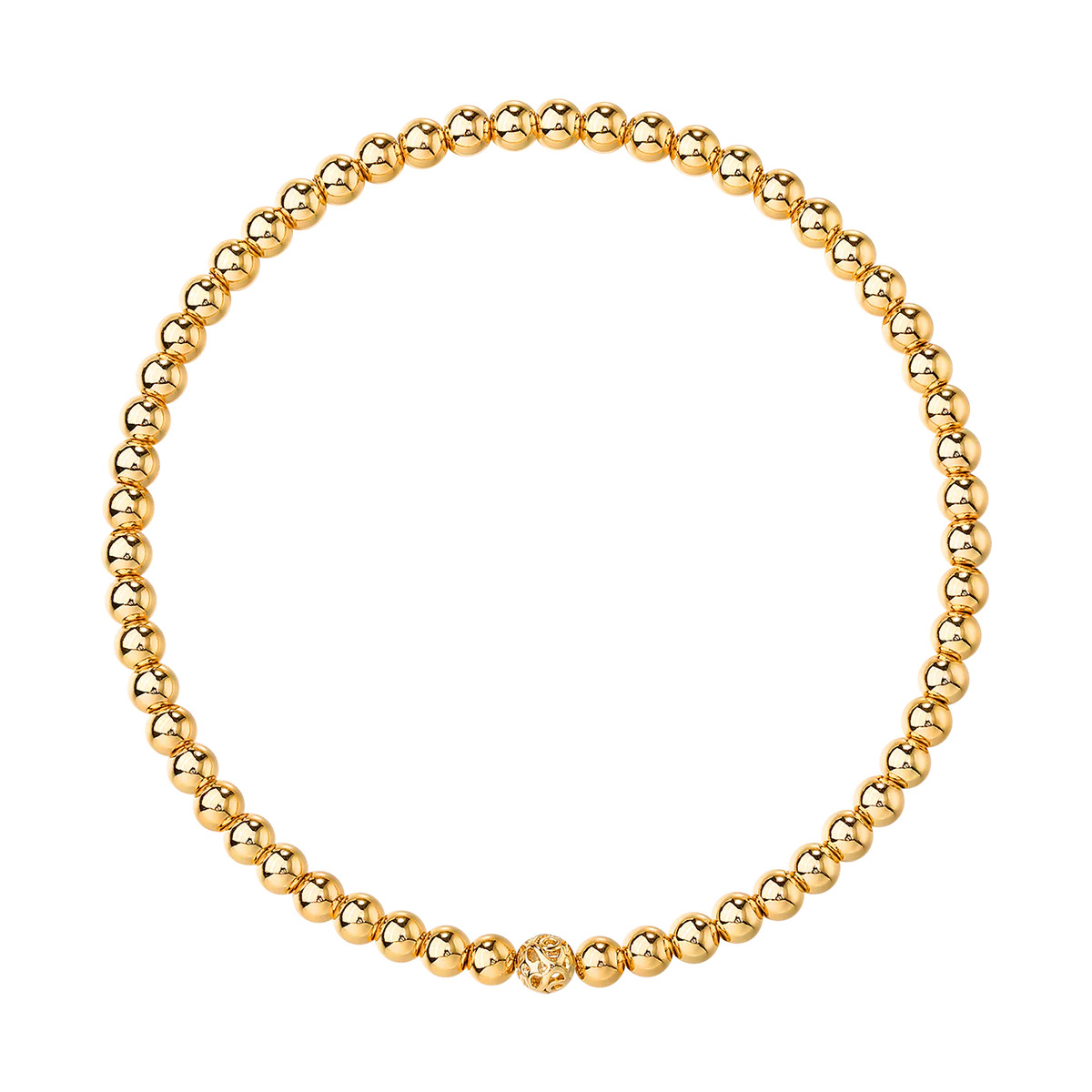 4mm 14k Yellow Gold Filled Smooth Beaded Bracelet | Sparkl