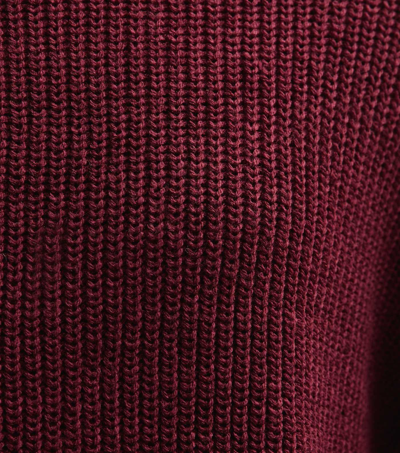 Dark Burgundy Ribbed Crew Neck Knit Jumper | New Look | New Look (UK)