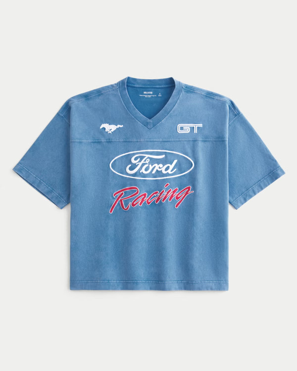 Baggy Heavyweight Crop Ford Graphic Tee | Hollister (US)