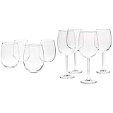 AmazonBasics Stemless Wine Glasses (Set of 4), 15 oz & All-Purpose Wine Glasses, 19-Ounce, Set of 4 | Amazon (US)
