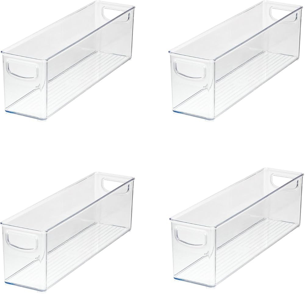 iDesign 4-Piece Recycled Plastic Pantry and Kitchen Storage, Freezer and Fridge Organizer Bins wi... | Amazon (US)