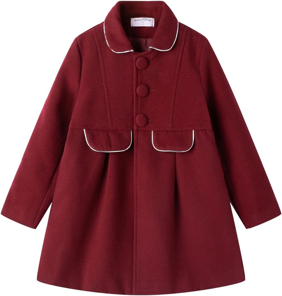 Mud Kingdom Girls Peacoat Dress Coat Faux Wool Lapel Outerwear | Amazon (US)