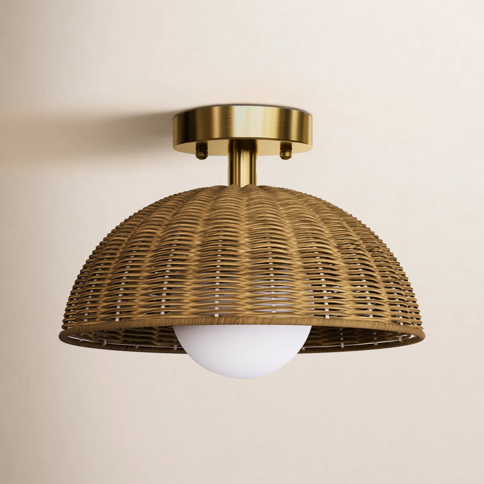 Bay Isle Home™ - Albertville Light Ratten Plait Dome Pendant Lighting | Wayfair North America