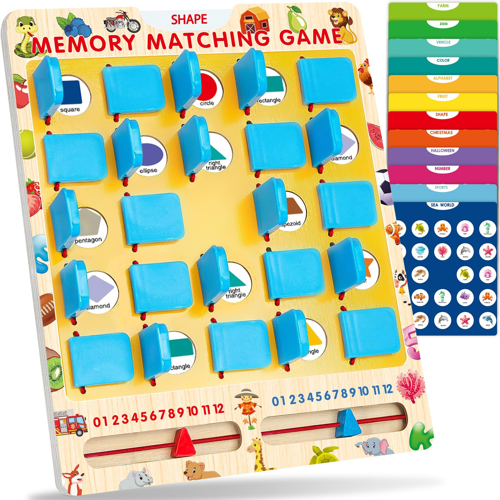 Matching Memory Game for Kids Ages 3-5 4-8, Board Games for 4-6, Car Airplane Camping Travel Toys... | Amazon (US)