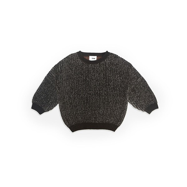 7AM Pullover Sweater Chunky Toddler 4/5T Black Melange, Brown | Scheels