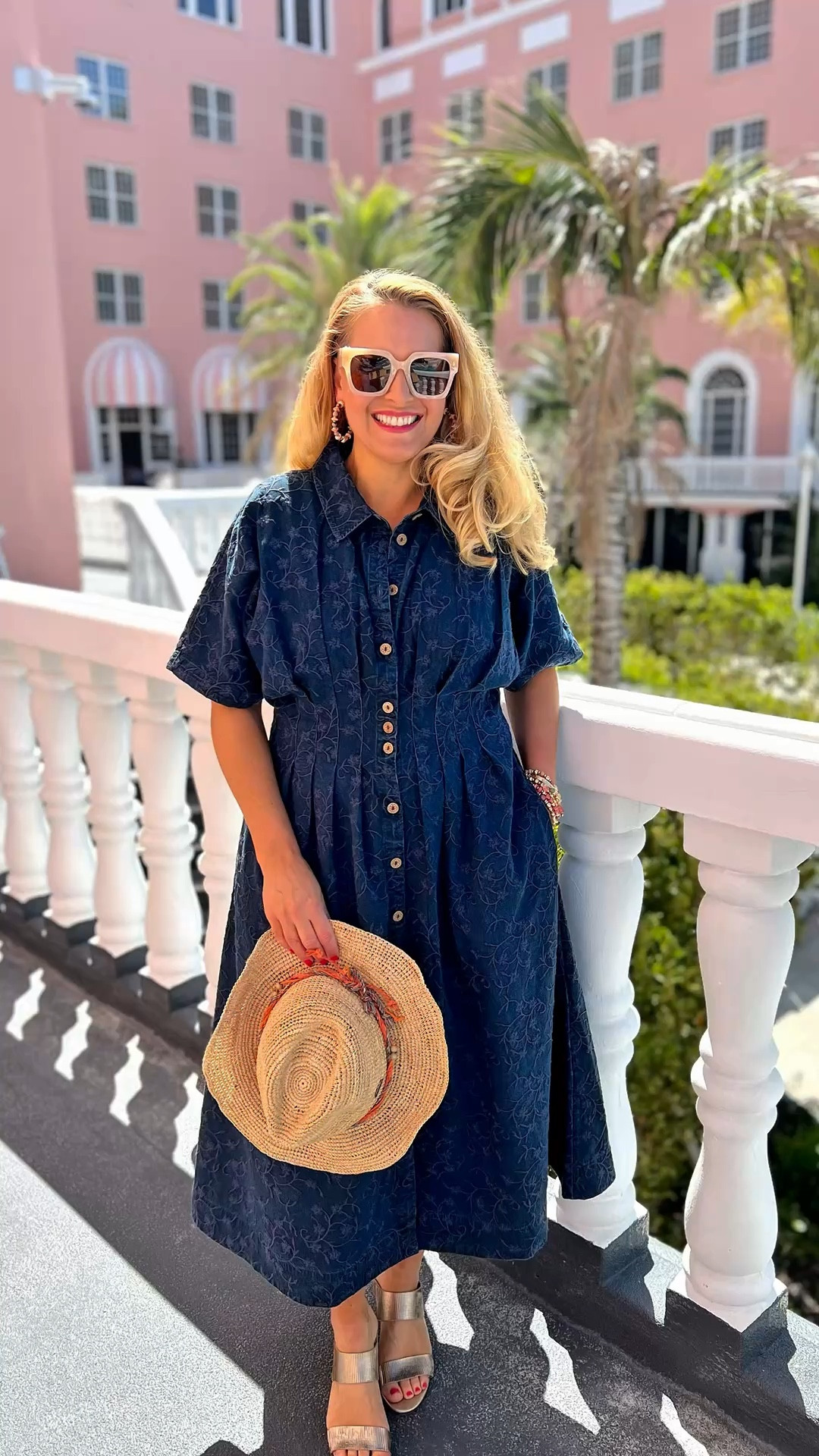 🏝️SOFT SURROUNDINGS: #ad Packing for a calm getaway? Here’s the dress you need! @soft_surroundings #softsurroundings

👗My embroidered short sleeve midi dress flatterers with front and back tucks that define your waist. Love the tonal embroidery and beautiful floral pattern. You can wear this meeting friends for a lunch date, a beach getaway or everyday wear. Effortless style + versatility + breathable fabric = The dress you need!

🫶🏻Truly looks like a sophisticated denim dress. Buttons down the front, has side pockets and so soft! I’m wearing a medium and it fits true to size. Available in XS-3X. Color: Embroidered medium wash.

👒When heading out to the beach, don’t forget to pick up my Catalina Cowboy hat! This raffia hat features a colorful braided faux suede hatband and has an interior adjustable sweatband that makes it comfy. Also love the shapeable three inch brim to offer extra sun protection. 

🙌🏼In addition to my hat, I’m wearing a set of five bracelets with matching earrings. The genuine rhodonite beads in pinks, golds and earth tones look fantastic for spring and summer.

👡You can’t forget about these insanely comfortable textured sandals. Obsessed! This golden leather sandal has a soft shimmer and glow. Elevated and chic. You’ll be reaching for these all spring and summer long. I walked around all day and my feet felt great. Order your normal size. These are fantastic!

👉🏼Follow my shop @jtstjtst11 on the @shop.LTK app to shop this post and get my exclusive app-only content!

#liketkit 
@shop.ltk



#LTKSwim #LTKTravel