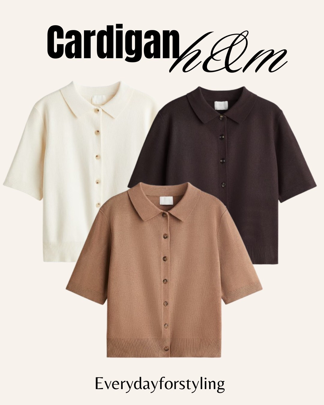 Your new go-to layering piece just dropped — H&M’s half-sleeve cardigan is effortlessly chic and comes in 3 dreamy shades. 🤍☕🖤
Perfect for that in-between weather when you want to look polished but feel cozy.✨

[ H&M half sleeve cardigan, pre-fall outfit ideas, lightweight layering piece, chic capsule wardrobe, neutral cardigan outfit, stylish transitional outfits, cozy but elegant, soft knit cardigan, new in H&M 2025, versatile layering staple, short sleeve cardigan trend, minimal aesthetic style, classy casual look, autumn outfit essential, soft neutrals fashion, everydayforstyling ] 

#HMNewIn #HalfSleeveCardigan #CapsuleWardrobe2025 #ChicLayering #PreFallStyle #TransitionalOutfits #MinimalChicLook #NeutralWardrobeStaples #SoftKnitStyle #FashionOnABudget #PinterestFashion #FallStyleEdit #CardiganTrend2025 #QuietLuxuryStyle #EverydayForStyling

#LTKFindsUnder50 #LTKWorkwear #LTKSeasonal