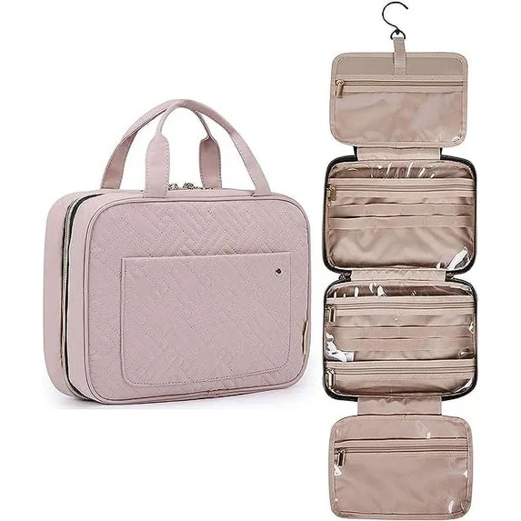 BAGSMART Large Size Travel Toiletry Bag with Hanging Hook, Water-resistant Makeup Cosmetic Bag Or... | Walmart (US)
