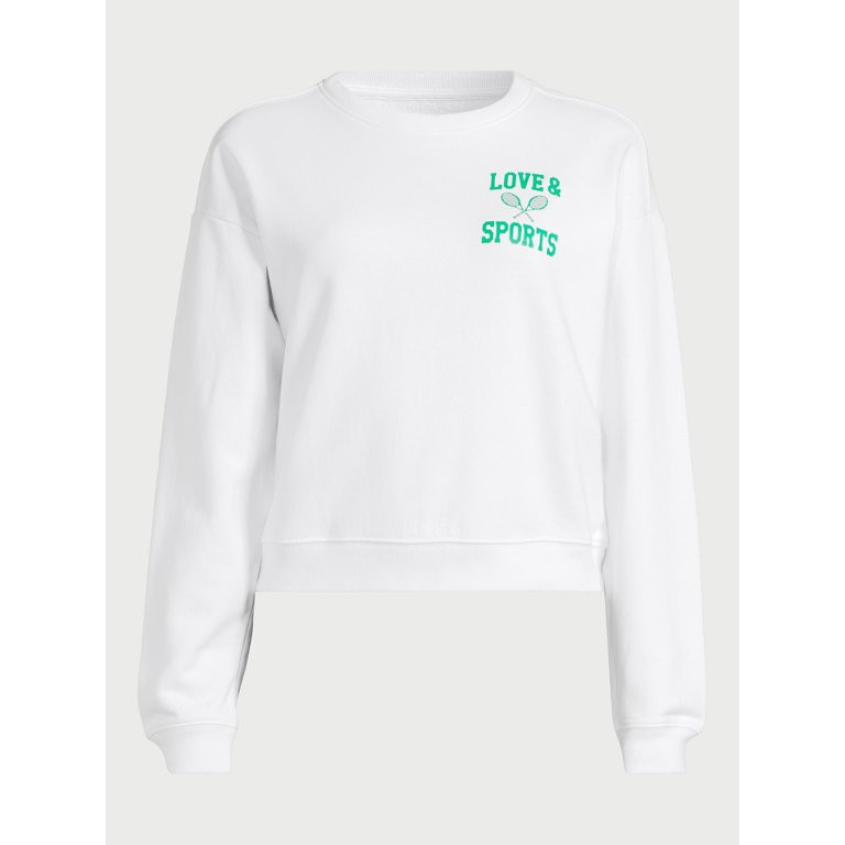 Love & Sports Women’s French Terry Cloth Graphic Sweatshirt, XS-XXXL - Walmart.com | Walmart (US)