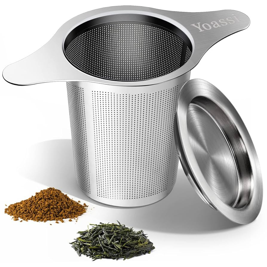 Extra Fine 18/8 Stainless Steel Tea Infuser Mesh Strainer with Large Capacity & Perfect Size Doub... | Amazon (US)