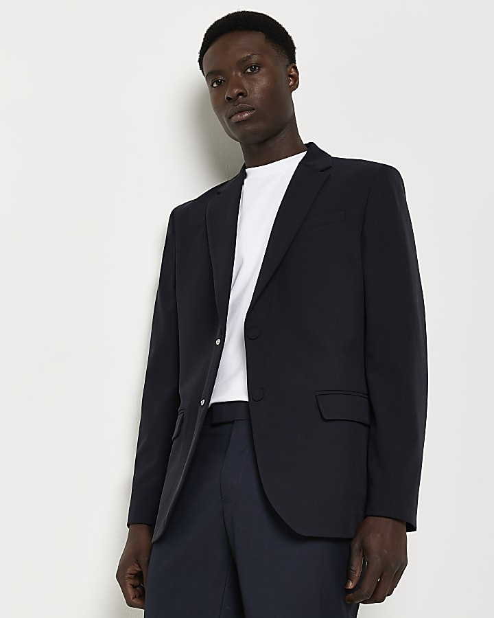 Navy Slim fit Blazer | River Island (UK & IE)