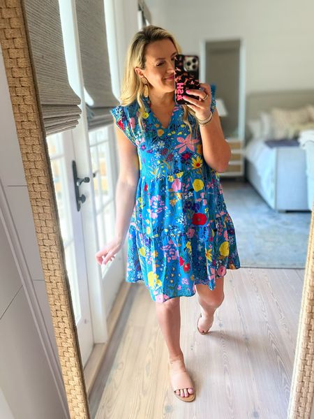 How fun is this dress for spring and summer?! Loving the bright colors. From Avara and fits tts, wearing a small. Use code FANCY15 for 15% off  

#LTKsalealert #LTKFind #LTKSeasonal