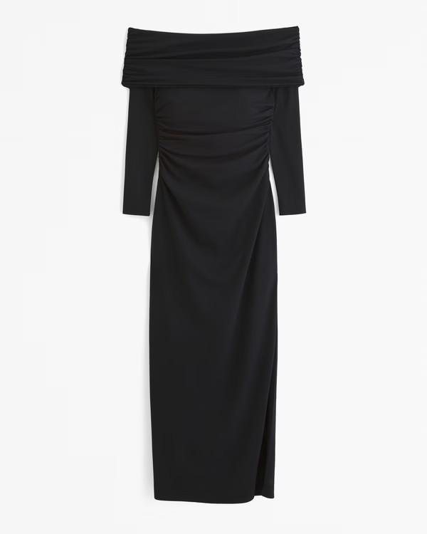 Off-The-Shoulder Knit Midi Dress | Abercrombie & Fitch (US)