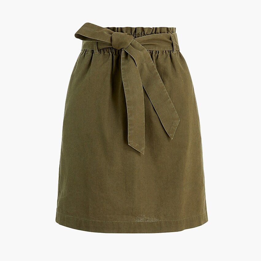 Linen-cotton paper-bag mini skirt | J.Crew Factory