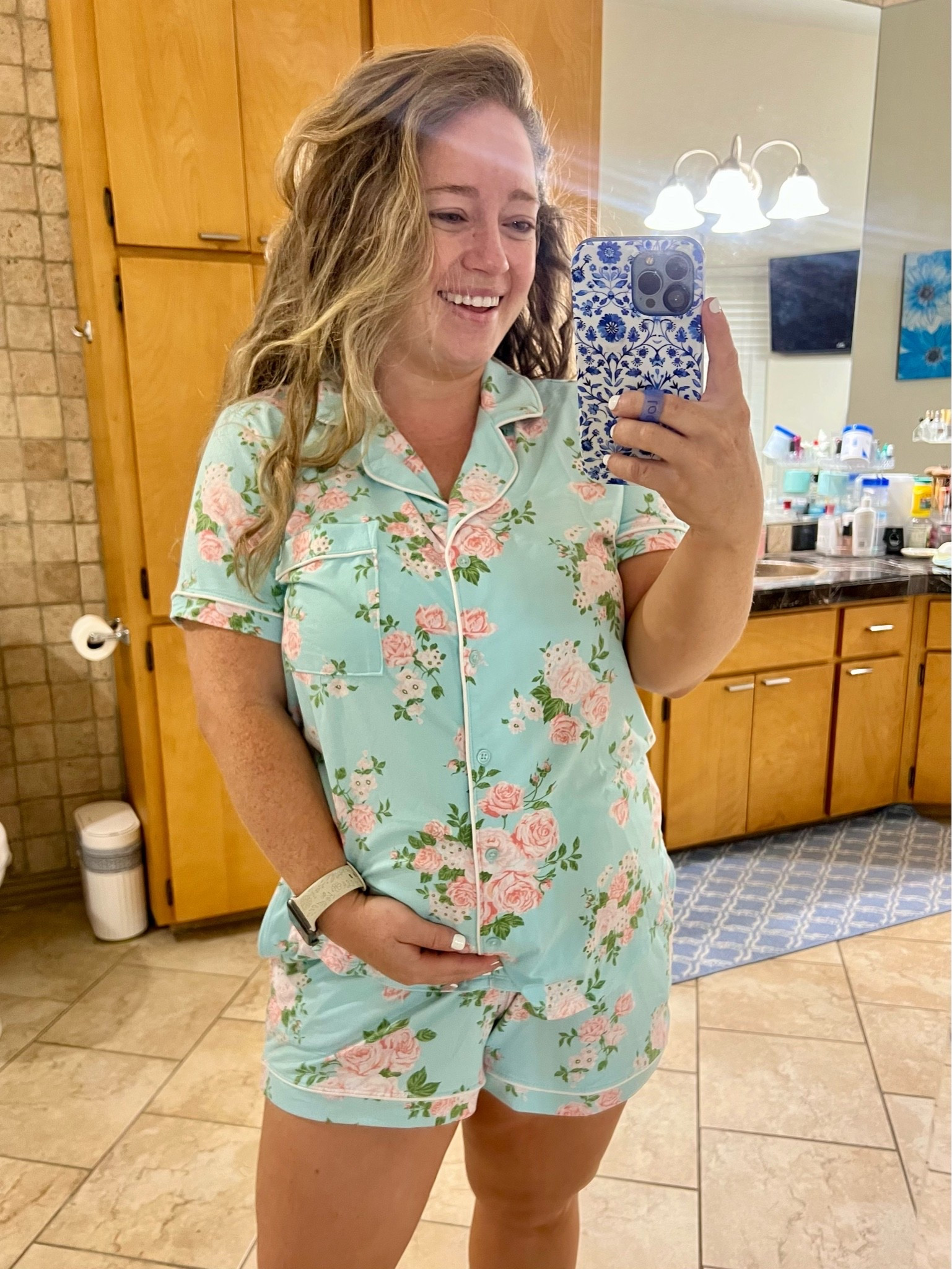 My favorite pjs!! Sized up to a L for the bump.