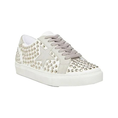 Steve Madden Womens Turner-S Leather Fashion Sneakers White 5.5 Medium (B M) | Walmart (US)