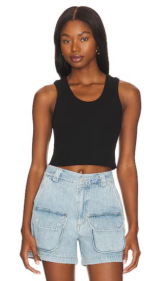 Cropped Poppy Tank in Black | Revolve Clothing (Global)