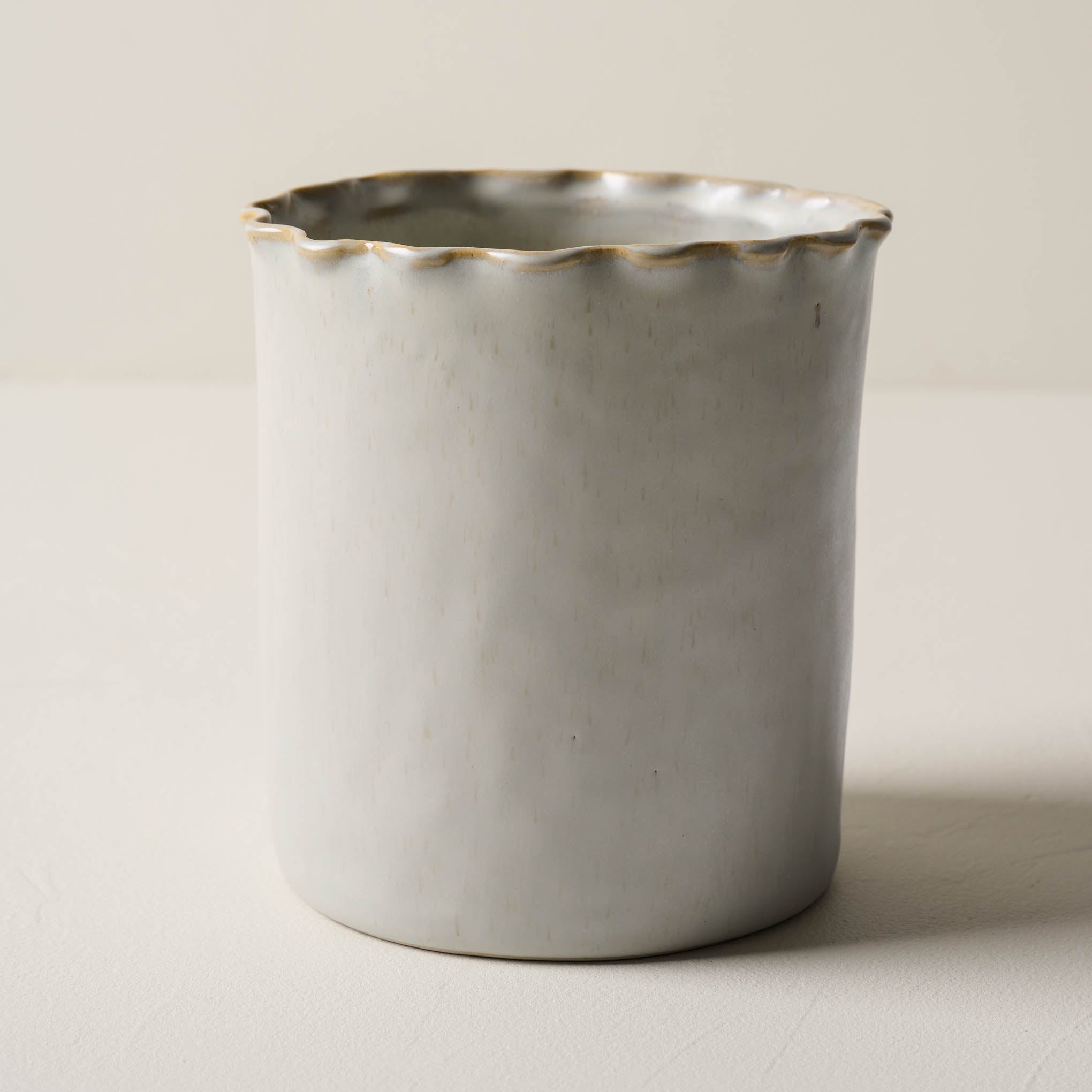 French Grey Ruffle Utensil Crock | Magnolia