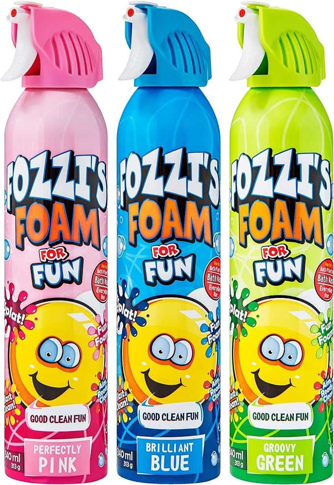 Fozzis Bath Soap Foam Aerosol for Kids Perfectly Pink, Brilliant Blue, Groovy Green,"Good Clean F... | Amazon (US)