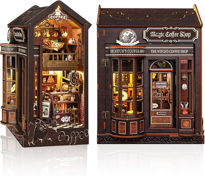 Book Nook Kit - DIY Book Nook Kits for Adults, 3D Puzzle Miniature House Kit with LED Lights, Ele... | Amazon (US)