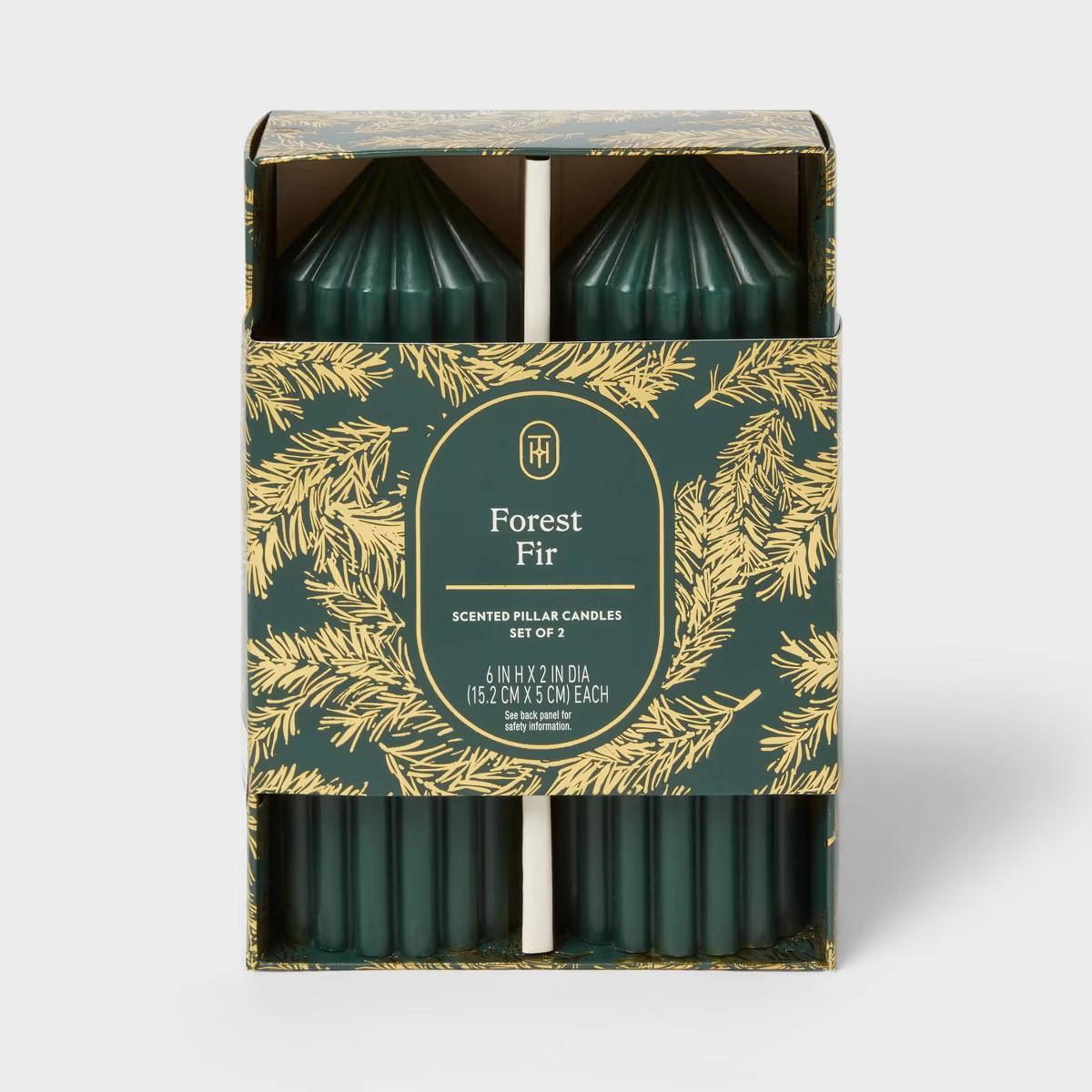 Set of 2 Forest Fir Pillar Candles - Threshold™ | Target