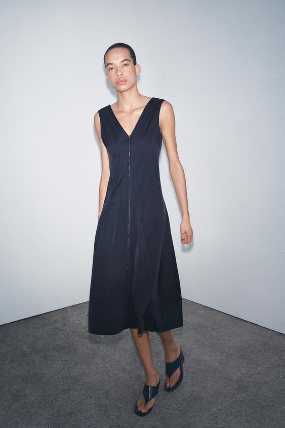 ZW COLLECTION ZIPPER MIDI DRESS | Zara US