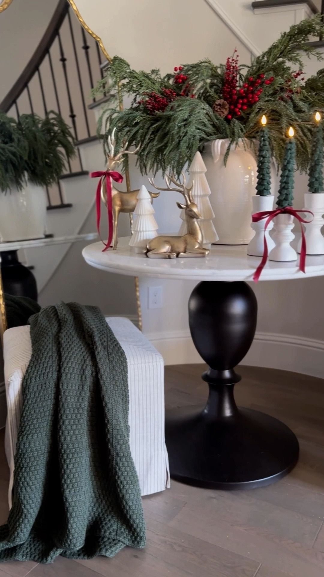 New product alert! Our new holiday faux stems are now beginning to arrive in Walmart stores and two versions are available now online including these stunning 24” Norfolk pine stems! 🌿 They come as a pack of three for $20! We also have a 3 pack of the flocked stems available online. And today, I just found out whole stems display at my local Walmart! We also launched the first of our burgundy red bows. 🎀 These are the satin versions! We also launched our cozy knit blankets. This one is out in our popular holiday green! 

#LTKFindsUnder50 #LTKSeasonal #LTKHome