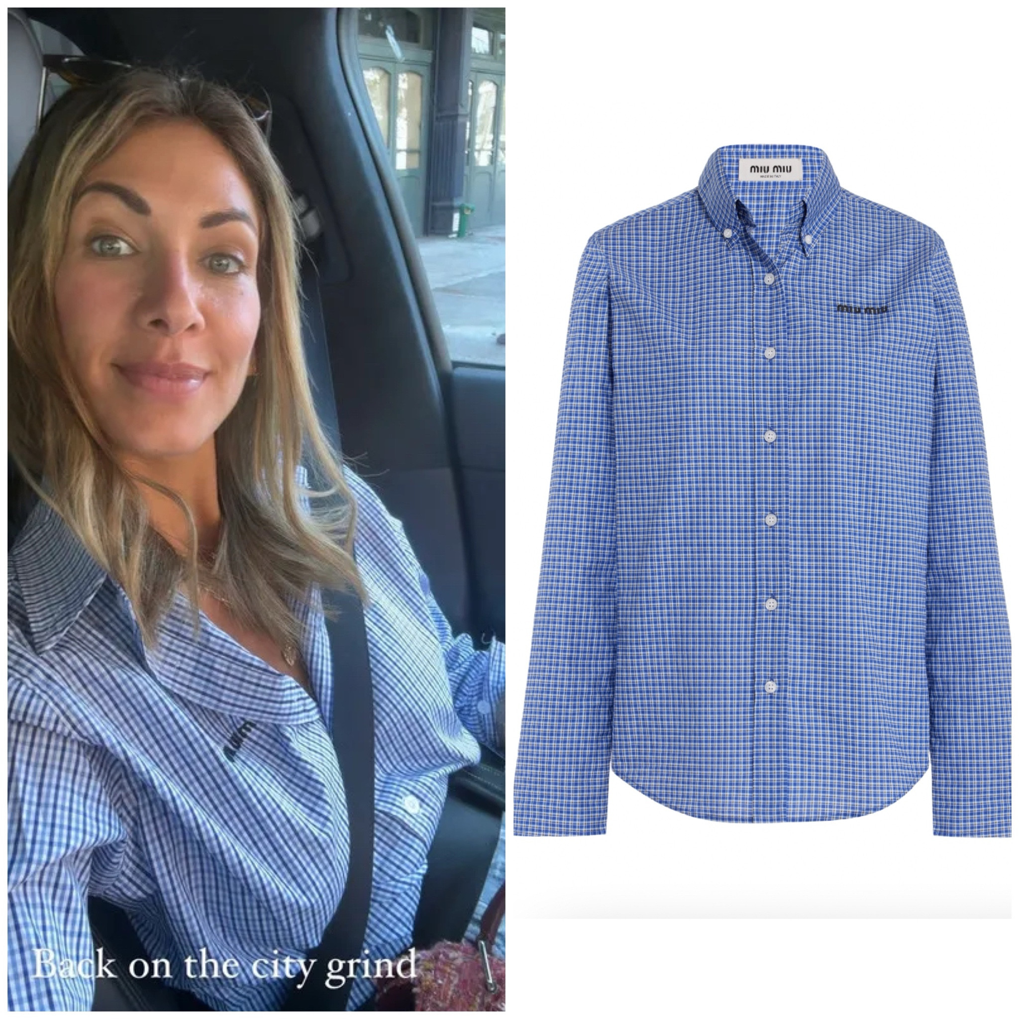 Erin Lichy’s Blue Checked Shirt 📸 = @erindanalichy