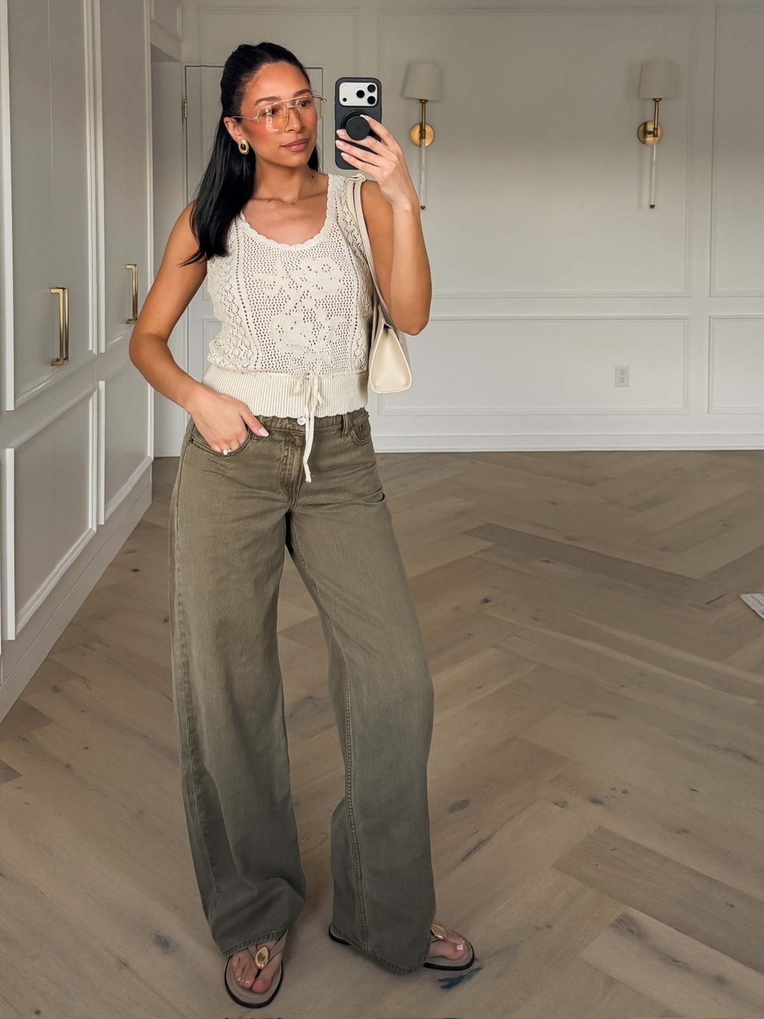 Spring outfit!! Extra 20% OFF orders $125+ with code AF20!! Wearing a 27 long jeans (light brown), S tank, shoes fit TTS 

spring outfit idea, spring transition outfit, casual chic outfit, mom outfit, casual outfit, postpartum outfit 

#LTKmomlife #LTKSeasonal #LTKSaleAlert