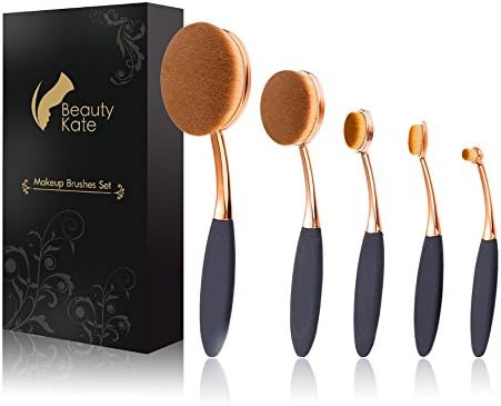 Amazon.com: Beauty Kate Oval Makeup Brushes Set 5 Pcs Professional Oval Toothbrush Foundation Con... | Amazon (US)
