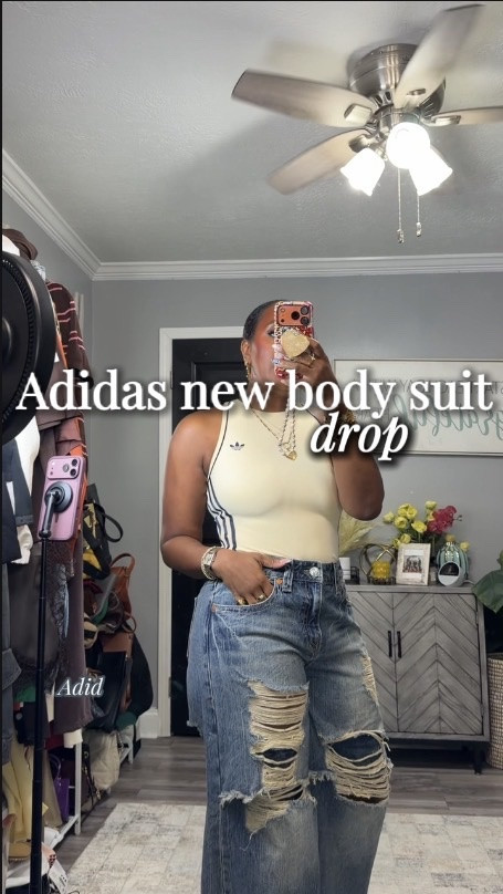 These NEW adidas bodysuits are too cute! 💛🖤 Styled the yellow with distressed wide-leg jeans and the black with adidas cutout pants—two ways to give your everyday outfits a sporty touch!

Wear these looks for brunch with your girls, shopping trips, casual lunch dates, concerts, or weekend outings. Add sneakers for daytime and switch to heels for dinner! ✨

Which would you wear first—the yellow + denim or all black?

#adidasOriginals #adidasBodysuit #FashionOver40 #CasualOutfits #BodysuitOutfit

#LTKootd #LTKOver40 #LTKMidsize