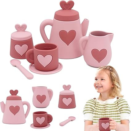 Silicone Tea Party Set, Tea Play Set for Children, Suitable for Little Girls Children Toddler Tea... | Amazon (US)