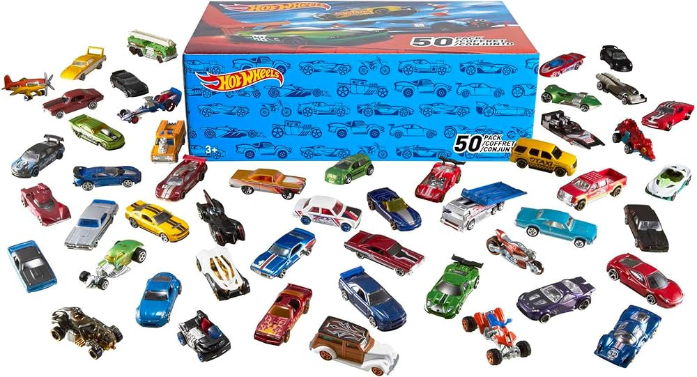 Hot Wheels 50-Car Pack of 1:64 Scale Vehicles Individually Packaged, Gift for Collectors & Kids A... | Amazon (UK)