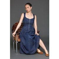 Zip-Front Denim Midi Dress | Avec Les Filles