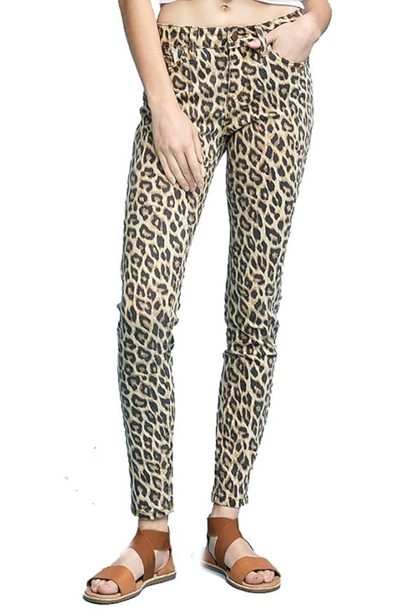 Judy Blue Roar of The Wild! Leopard Print 5 Pocket Skinny Denim | Amazon (US)