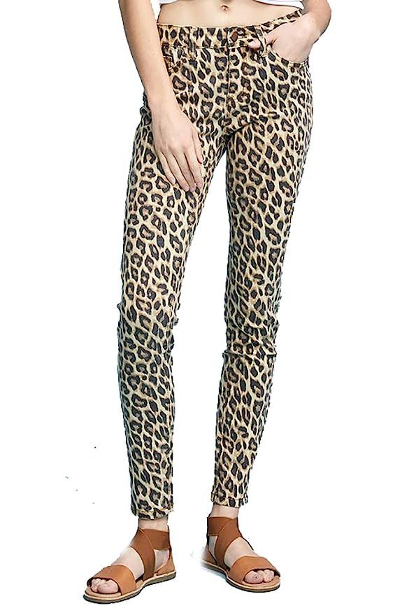 Judy Blue Roar of The Wild! Leopard Print 5 Pocket Skinny Denim | Amazon (US)