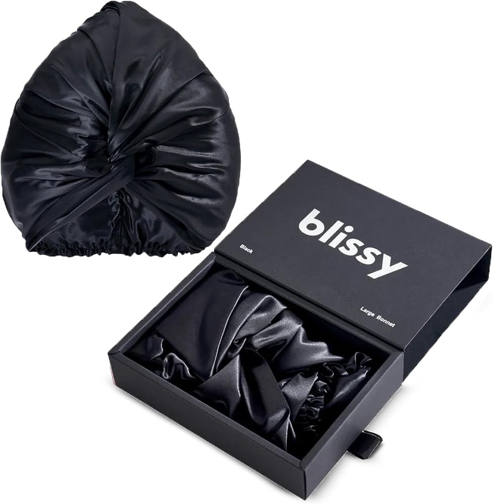 BLISSY Silk Bonnet For Sleeping For Long And Curly Hair - 100% Pure Mulberry Silk 22 Momme 6a Hig... | Amazon (US)
