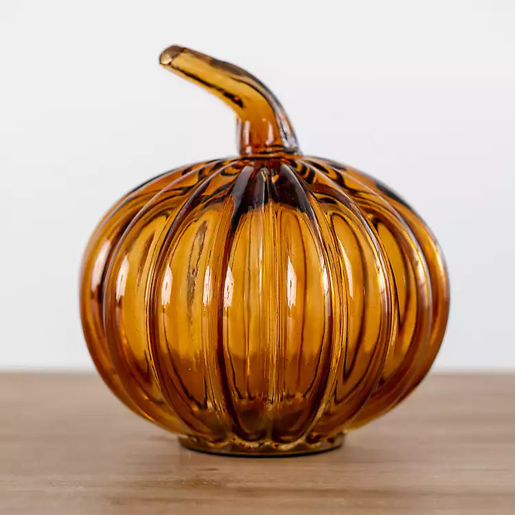 Amber Glass Pumpkin Statue, 7.8 in. | Kirkland's Home