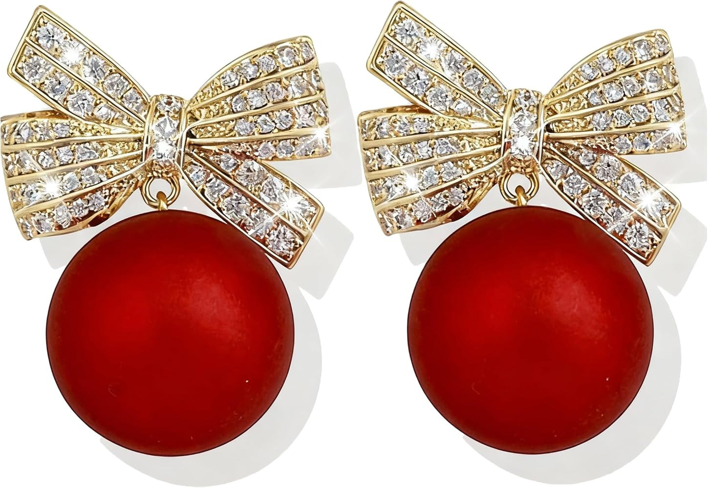 Christmas Earrings for Women Rhinestone Pearl Bow Earrings Holiday Jewelry Gifts Christmas Outfit... | Amazon (US)