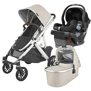 UPPAbaby Vista V2 Stroller- Declan (Oat Melange/Silver/Chestnut Leather) + Mesa Infant Car Seat -... | Amazon (US)