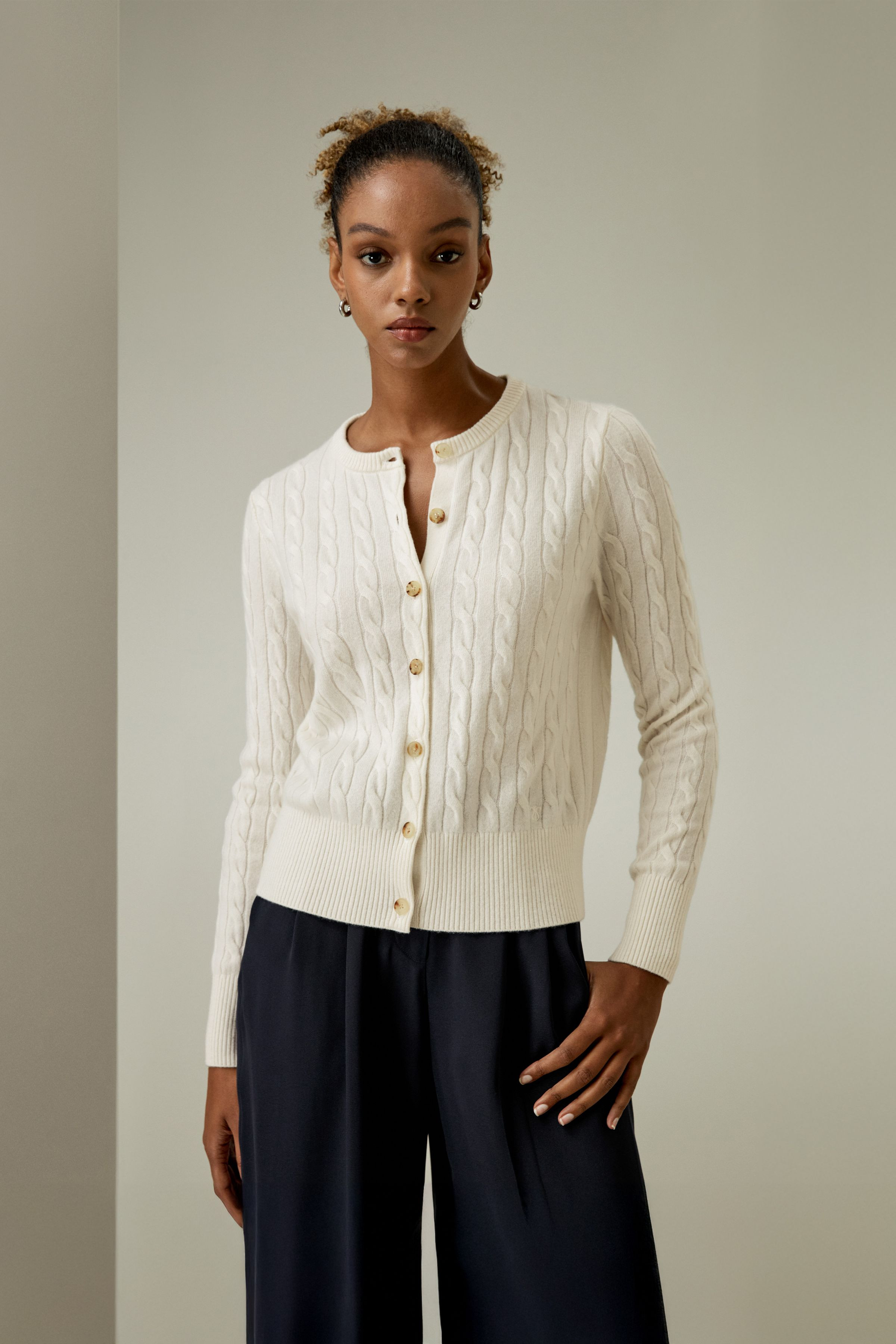 Baby Cashmere Cable-Knit Cardigan | LilySilk
