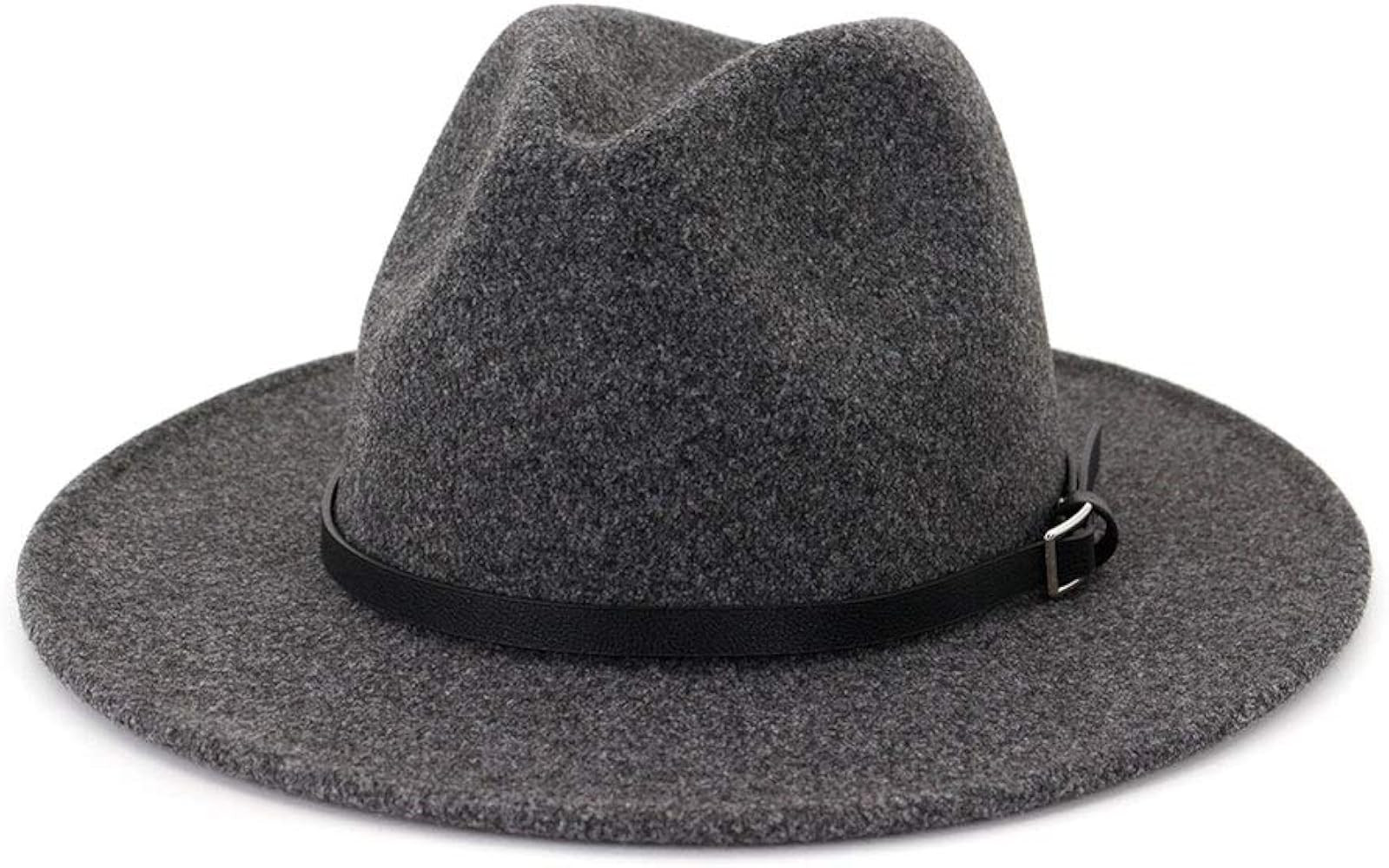 Lisianthus Womens Classic Wool Fedora with Belt Buckle Wide Brim Panama Hat | Amazon (US)