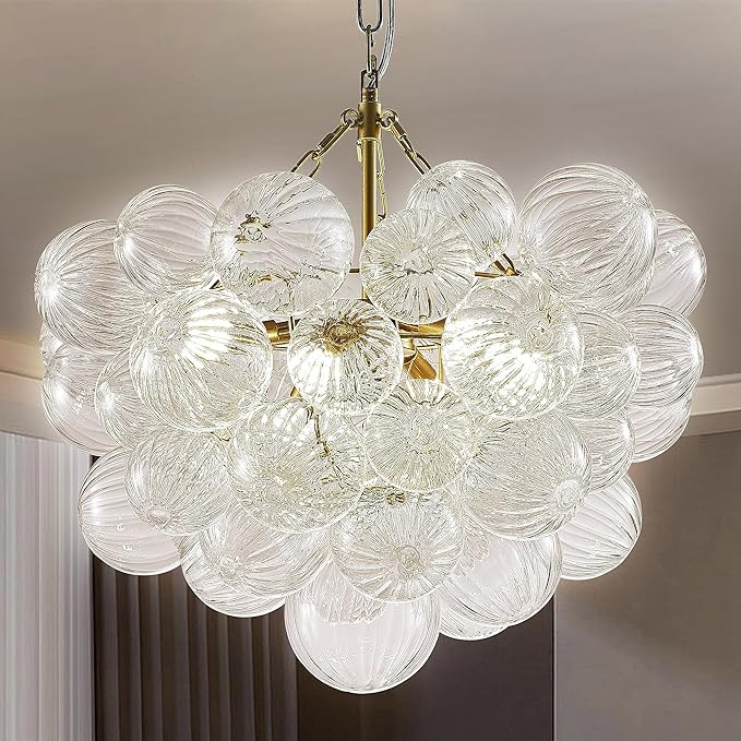 BeyPan Bubble Chandeliers Lighting Novelty Lighting Clear Blown Glass Small Pendant Light Fixture... | Amazon (US)