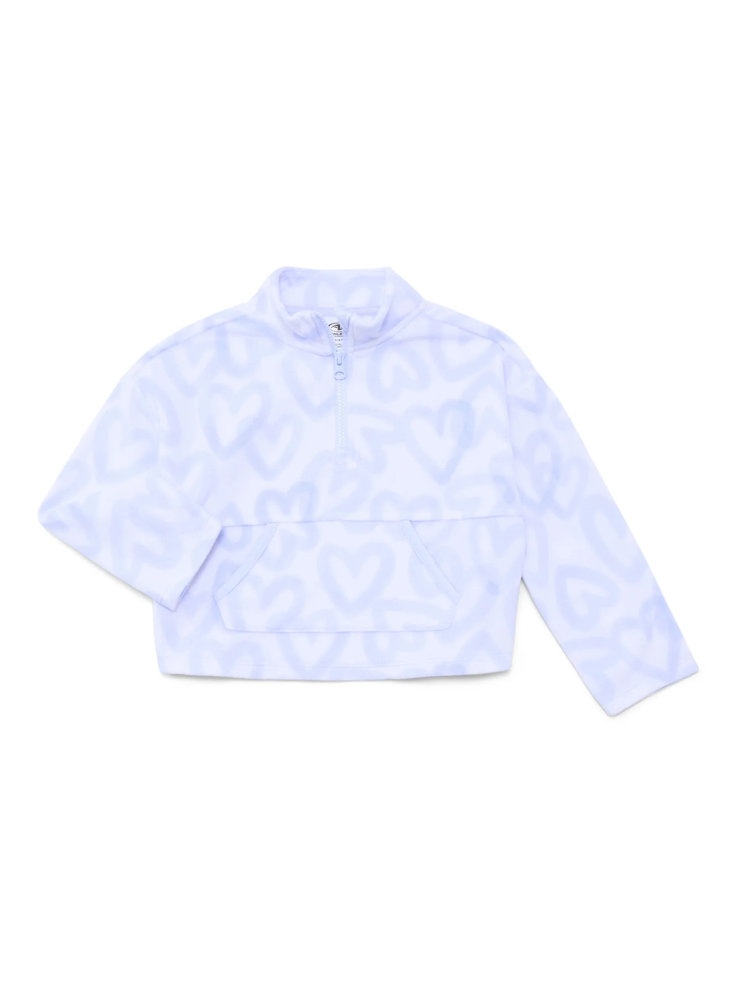 Athletic Works Girls Microfleece Quarter Zip Pullover Jacket, Sizes 4-18 & Plus | Walmart (US)