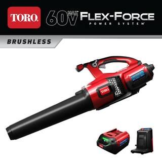 Toro 157 MPH 605 CFM 60-Volt Max Lithium-Ion Cordless Brushless Leaf Blower 4.0 Ah Battery and Ch... | The Home Depot