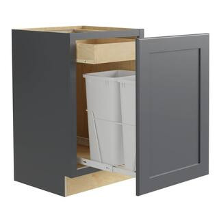 Home Decorators Collection Navarre Onyx Gray Painted Plywood Shaker Stock Assembled Base Kitchen ... | The Home Depot