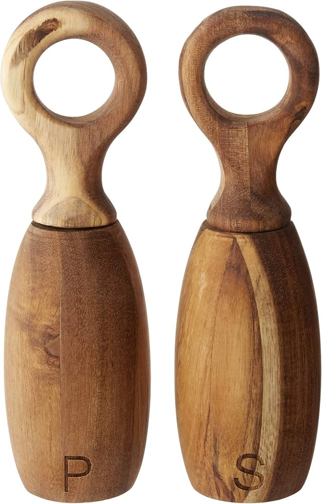 Bloomingville Brown Acacia Wood Salt & Pepper Mills,8 Inch | Amazon (US)
